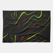 Auf schwarzem Fond zeigen sich die grünen und rote Geschirrtuch (Horizontal)