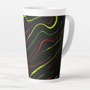Auf schwarzem Fond zeigen sich die grünen und rote Milchtasse