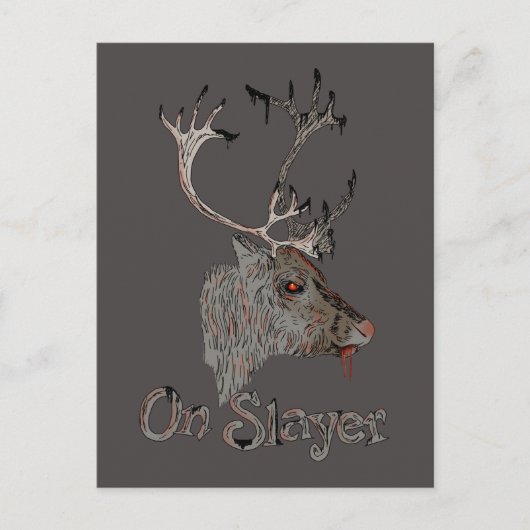 Auf Slayer Christmas Rentier Postkarte (Vorderseite)