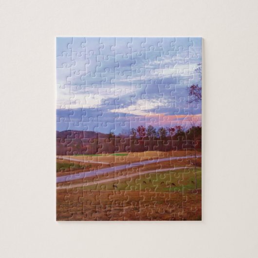 Auf Sonnenuntergang angelegter Golfplatz Puzzle (Vertikal)