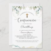 Auf Spanisch: Elegante Bestätigung mit Grün Einladung (Vorderseite)