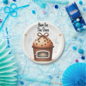 Auf Spaß Retro Boho Kuchen Bun in Oven Baby Dusche Pappteller (Party)