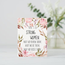 Auf starke Frauen Aquarell Rosa Pfingstrosen