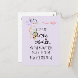 Auf starke Frauen Boho Floral Pfeil Flieder Postkarte