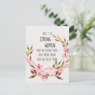 Auf starke Frauen Pink Peony Postkarte