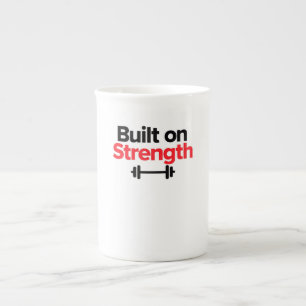 Auf Stärke gebaut - Gym & Hustle Stärke Shirt Porzellantasse