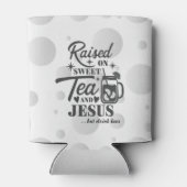 "Auf süßen Tee und Jesus aufgewachsen" Koozie Flas Dosenkühler (Rückseite)