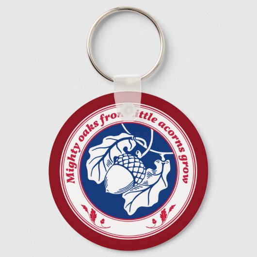 Auf tiefroten Eichen wachsen mächtige Eichen aus k Schlüsselanhänger (Vorderseite)