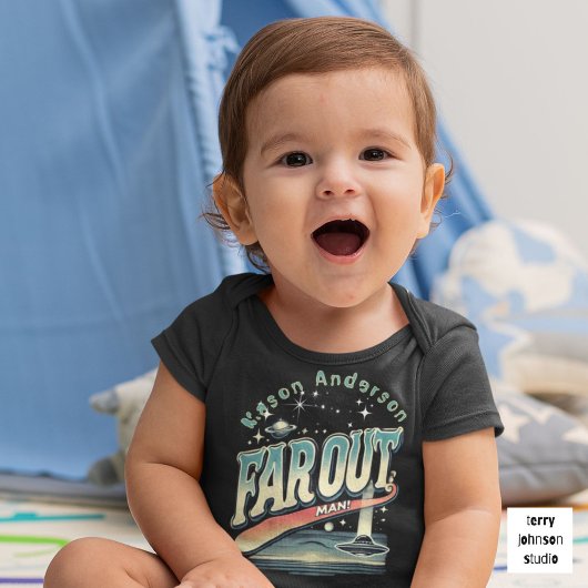 Auf Truckin'Retro 60er Personalisiert rosa behalte Baby Strampler