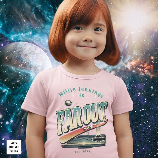 Auf Truckin'Retro 60er Personalisiert rosa behalte Kleinkind T-shirt