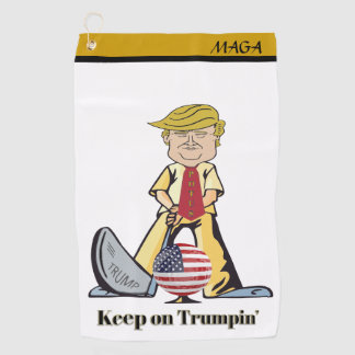 Auf Trumpin behalten Golfhandtuch
