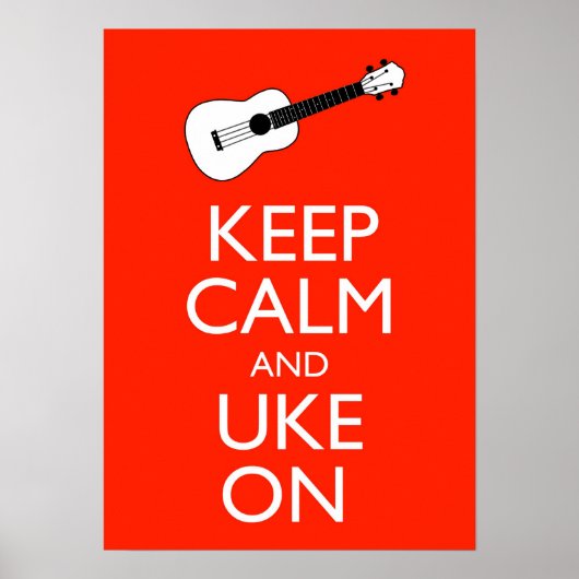Auf Ukulele Poster Print Ruhe und Uke behalten (Vorne)