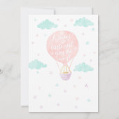 Auf und ab Babydusche Heißluftballon Einladung (Rückseite)