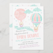 Auf und ab Babydusche Heißluftballon Einladung (Vorne/Hinten)