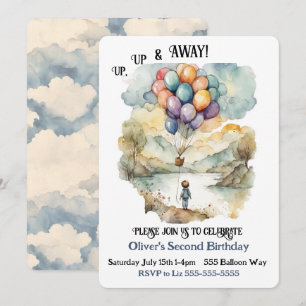 Auf und ab Ballon Geburtstag Einladung