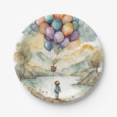 Auf und ab Ballon Geburtstag Pappteller (Vorderseite)