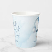 Auf und ab! Blue Hot Air Balloon Baby Dusche Pappbecher (Links)