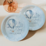 Auf und ab! Blue Hot Air Balloon Baby Dusche Pappteller<br><div class="desc">Das ist ein Auf und Ab! Blue Hot Air Balloon Baby Dusche Papier Teller!</div>