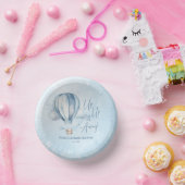 Auf und ab! Blue Hot Air Balloon Baby Dusche Pappteller (Party)