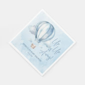 Auf und ab! Blue Hot Air Balloon Baby Dusche Serviette (Ecke)