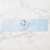 Auf und ab! Blue Hot Air Balloon Baby Dusche Wasserflaschenetikett (Einzelnes Label)
