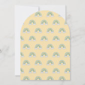 Auf und ab Gelb Heißluftballon Babydusche Einladung (Rückseite)