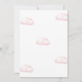 Auf und ab Girl Pink Hot Air Ballon Babydusche Einladung (Rückseite)