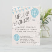 Auf und ab Heißluftballon Geburtstagsparty Einladung (Stehend Vorderseite)