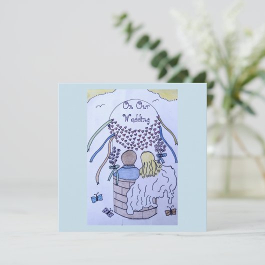 Auf und ab in einem Heißluftballon Save the Date (Stehend Vorderseite)