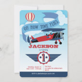 Auf und ab, Junge, Luftfahrt, Zeitfliegen, 1. Einladung (Vorderseite)