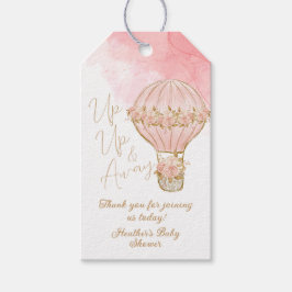 Auf und ab Pink Heißluftballon Babydusche Geschenkanhänger