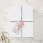 Auf und ab Pink Heißluftballon Babydusche Geschenkanhänger (Mit Garn)