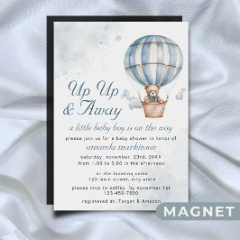 Auf und ab! Teddy Bear Balloon Babydusche Magneteinladung