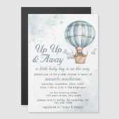 Auf und ab! Teddy Bear Balloon Babydusche Magneteinladung (Vorne/Hinten)