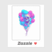 Auf und � Funny Floating Skull Aufkleber (Blatt)
