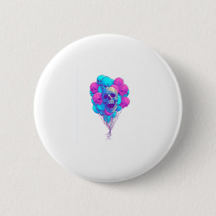 Auf und � Funny Floating Skull Button