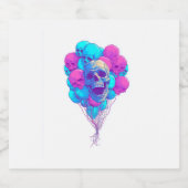 Auf und � Funny Floating Skull Schaumweinetikett (Einzelnes Label)