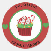 Auf und von Weihnachten Runder Aufkleber (Vorderseite)