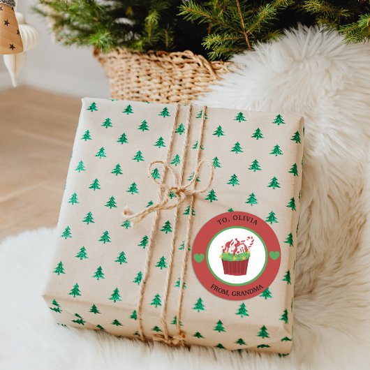 Auf und von Weihnachten Runder Aufkleber