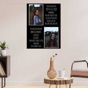 Auf unsere Tochternachricht Foto Collage Poster