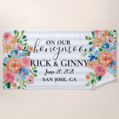 Auf unseren Flitterwochen - Personalisierte Blumen Strandtuch (Vorderseite)