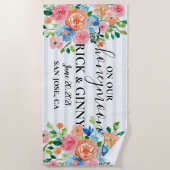 Auf unseren Flitterwochen - Personalisierte Blumen Strandtuch (Vorderseite)