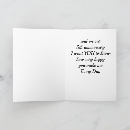 AUF UNSERER **5.** WEDING-JAHRESkarte Karte (Innenseite)