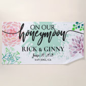 Auf unserer Flitterwoche - Wasserfarbensplash Strandtuch (Vorderseite)