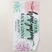 Auf unserer Flitterwoche - Wasserfarbensplash Strandtuch (Vorderseite)