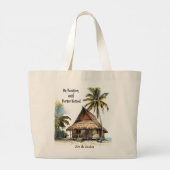 Auf Urlaub bis zur nächsten Mitteilung Beach Bag Jumbo Stoffbeutel (Rückseite)