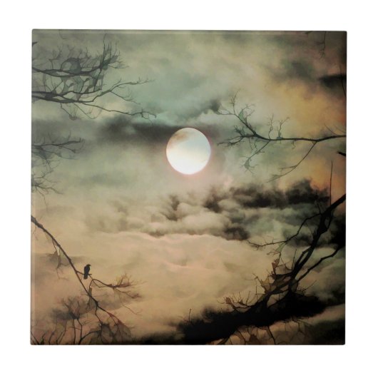 Auf Vollmond wünschen Fliese (Vorderseite)