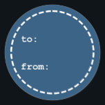 Auf/von Blue and White Christmas - Geschenkmarke Runder Aufkleber<br><div class="desc">Auf/von Blue and White Christmas - Geschenkmarke</div>