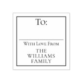 Auf / Von Familienname Weihnachtsgeschenk Tag Gummistempel (Prägung)