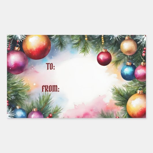 AUF/VON STICKER, WEIHNACHTUNGEN, RECHTECKIGER AUFKLEBER (Vorderseite)